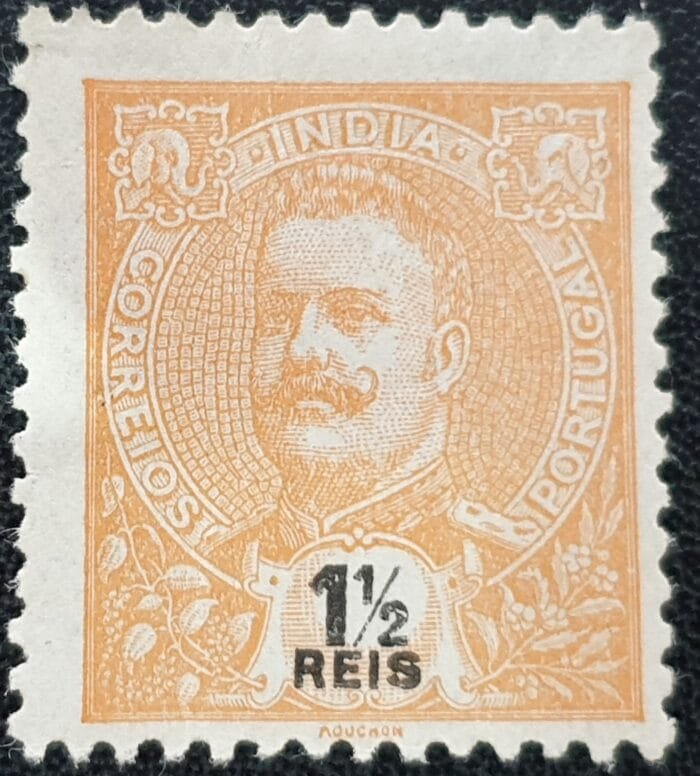 Portugal India 1898 "King Carlos" SG283 1½ reis orange unused single stamp