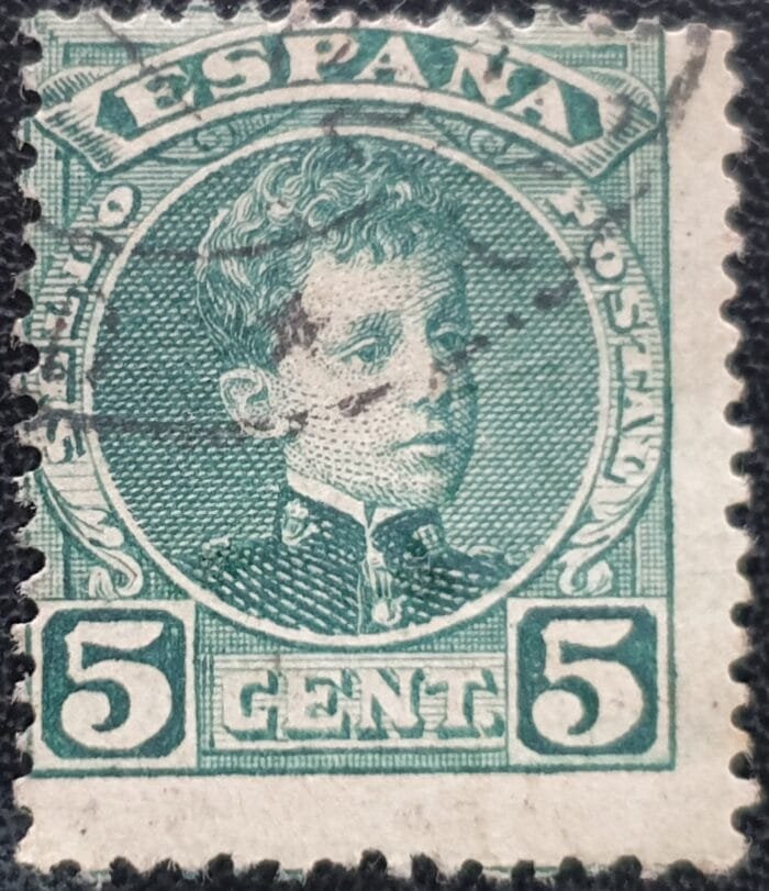 Spain 1900 SG293b 5c. green used single stamp