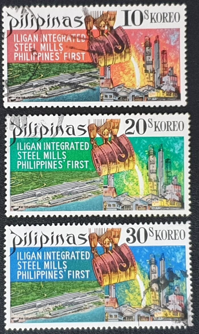 Philippines 1970 "Iligan Integrated Steel Mills" SG1140/2 Set of 3 used stamps