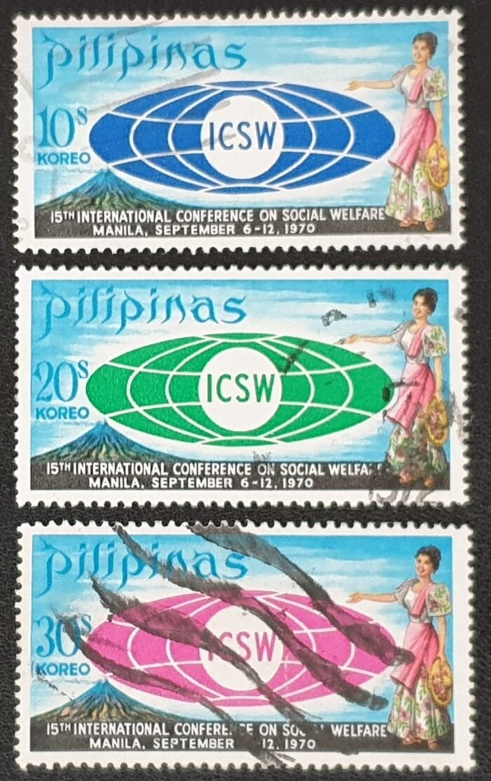 Philippines 1970 "I.C.S.W. Emblem" SG1154/6 Set of 3 used stamps