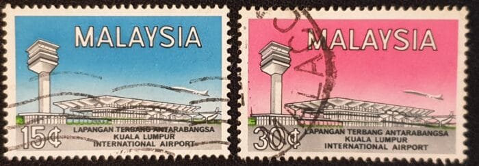 Malaysia 1965 "Opening of International Airport" SG18-19 Set of 2 used stamps