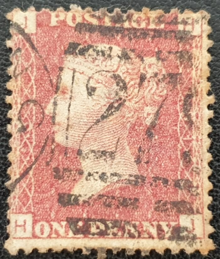 Great Britain Queen Victoria 1864 SG43 1d. rose-red Plate 131, Letters H-J ,used stamp