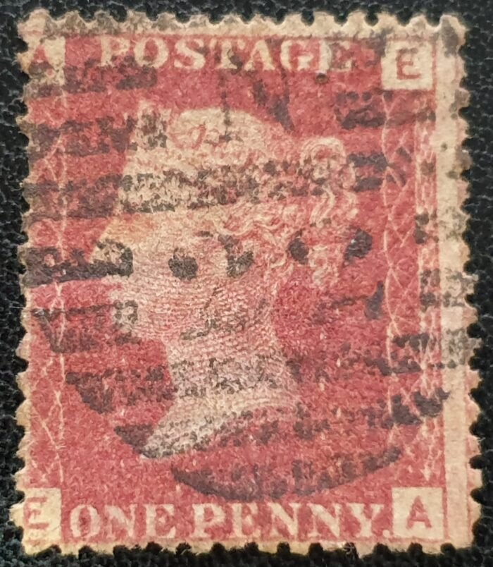 Great Britain Queen Victoria 1864 SG43 1d. rose-red Plate 107, Letters E-A ,used stamp