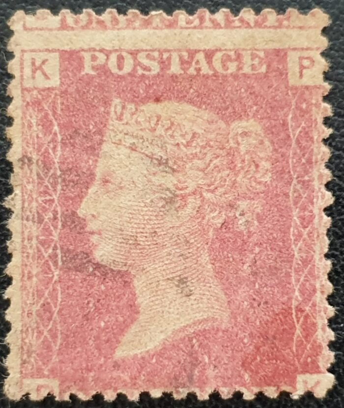 Great Britain Queen Victoria 1864 SG43 1d. rose-red Plate 114, Letters P-K ,used stamp