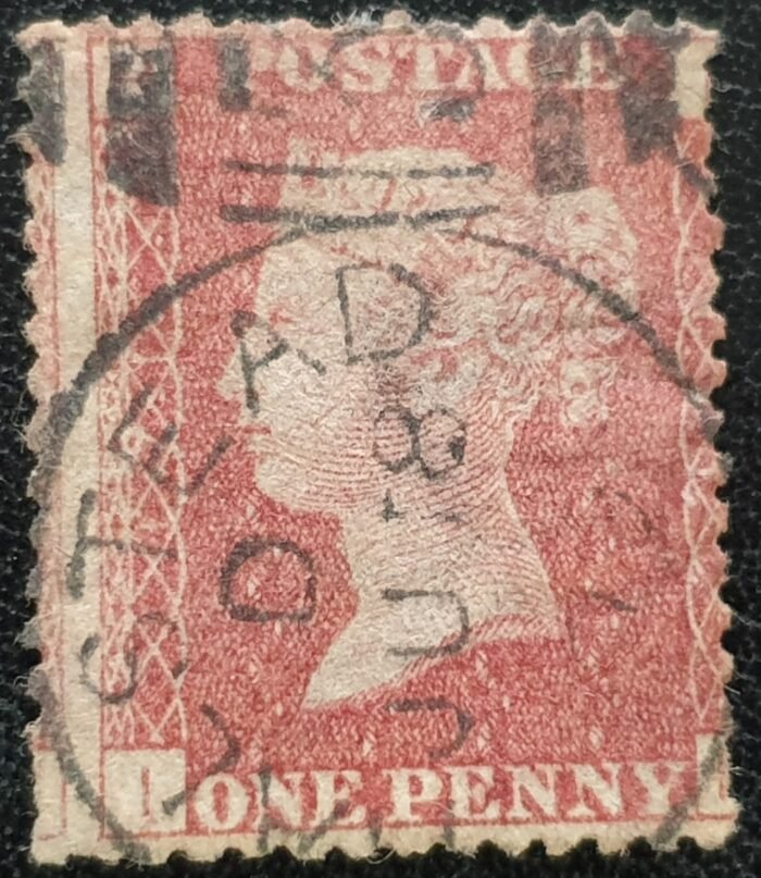 Great Britain Queen Victoria 1864 SG43 1d. rose-red Plate 191, Letters I-B ,used stamp