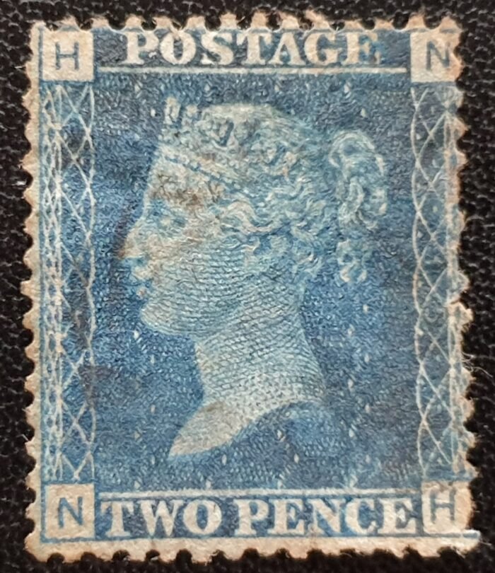 Great Britain Queen Victoria SG45 2d. blue Plate 15 N-H used stamp