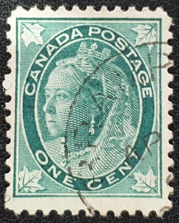 CANADA 1897 QV SG143, 1c blue-green, used stamp