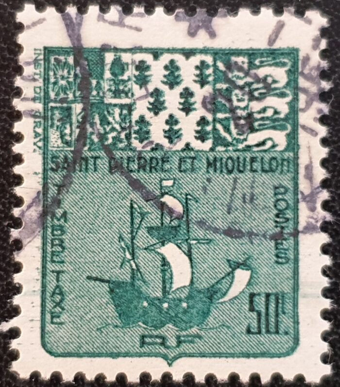 St. Pierre Et Miquelon 1947 Postage Due SG D387 50c. green used single stamp