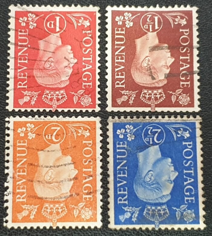 Great Britain King George VI 1937-47 SG463Wi-466Wi 1d-2½d Wmk. Inv. Part Set (4) GU