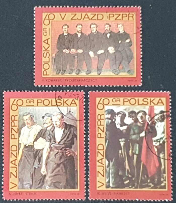 Poland 1968 "Polish United Workers" SG1862/4 Set of 3 used stamps