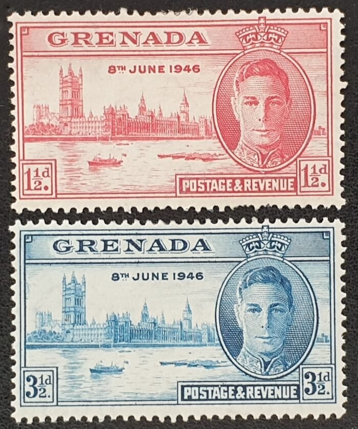 Grenada 1946 "Victory" SG164/5 Set of 2 Mounted Mint Stamps