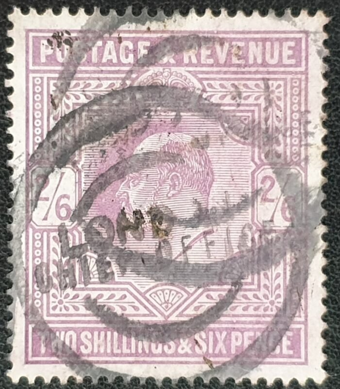 Great Britain King Edward VII De La Rue 2s6d dull purple SG262 chalk paper used stamp