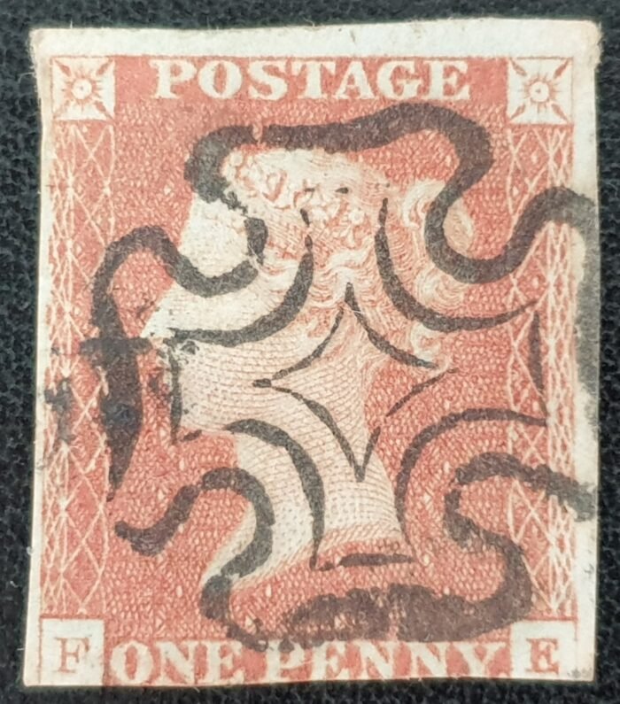 Great Britain Queen Victoria SG8 1d red-brown FE Black London MX used stamp