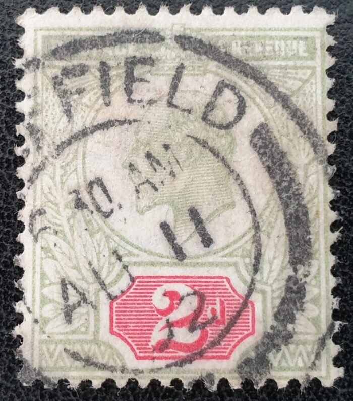 Great Britain King Edward VII 1902 SG225 2d yellowish green & carmine red used stamp