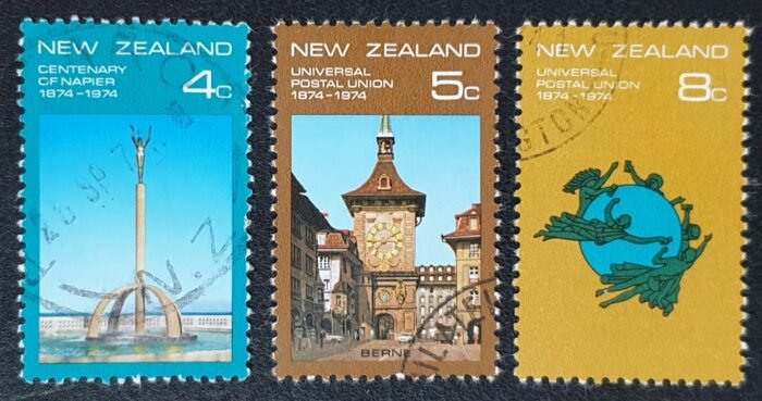 New Zealand 1974 'Centenaries of Napier and U.P.U.' SG1047/9 Used Stamps