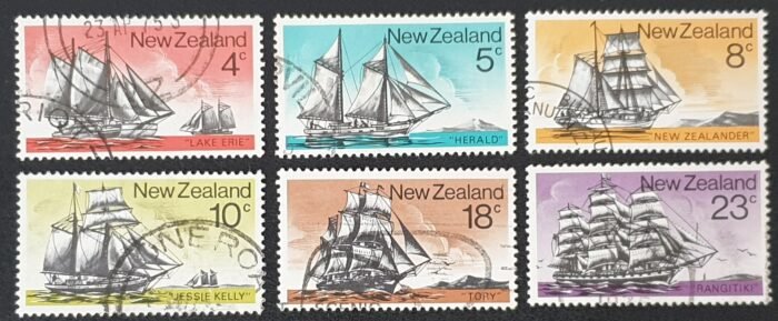 New Zealand 1975 'Historic Sailing Ships' SG1069/74 Set of 6 used stamp