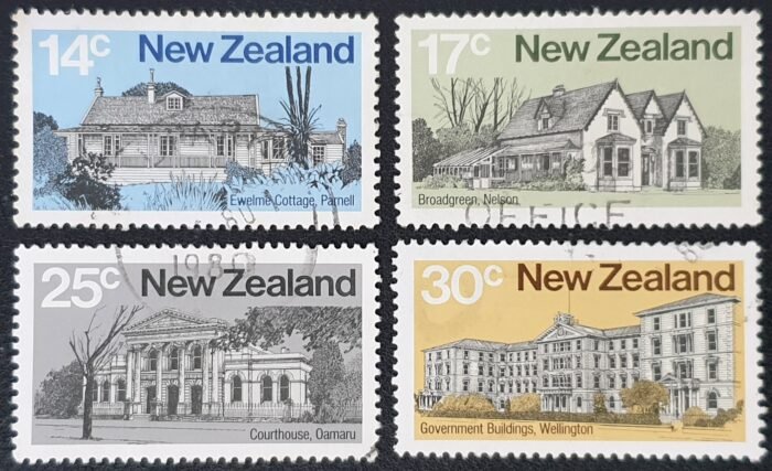 New Zealand 1980 'Architecture -2nd series' SG1217-1220 Set of 4 used stamps