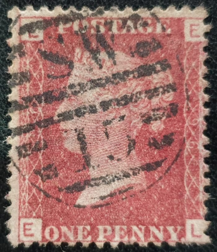 Great Britain Queen Victoria 1864 SG43 1d. red Plate 96 Letters E-L used stamp