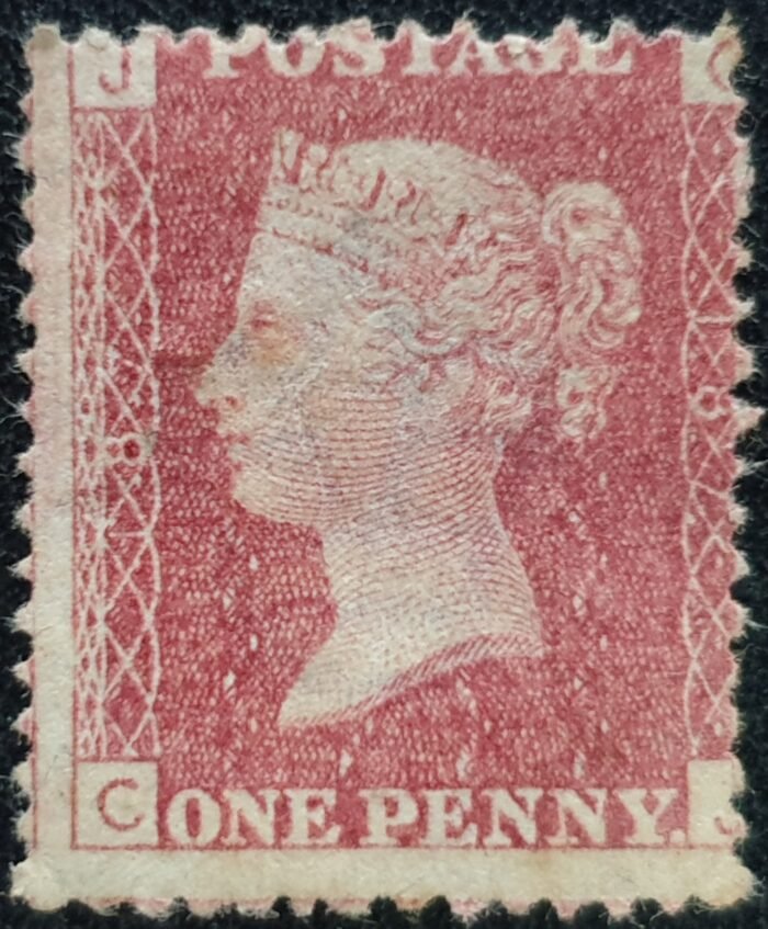 Great Britain Queen Victoria 1864 SG43 1d red Plate 187 C-J Mounted Mint