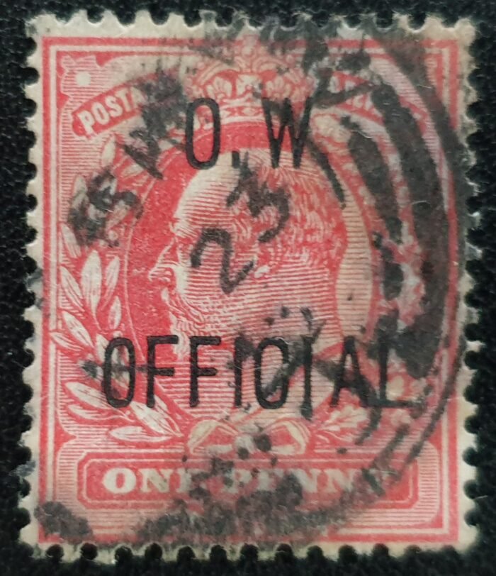 Great Britain King Edward VII ‘O.W.OFFICIAL’ SG O37 1d scarlet used stamp