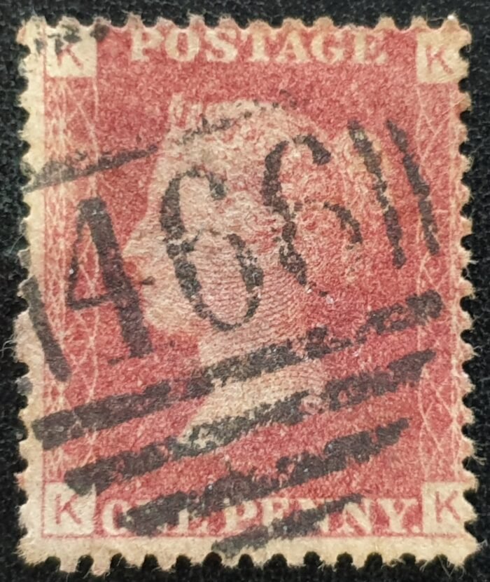 Great Britain Queen Victoria 1864  SG43 1d red Plate 139 K-K used stamp