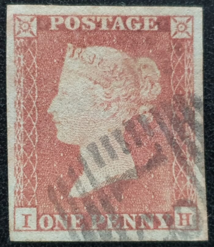 Great Britain Queen Victoria SG8 1d red-brown I-H used stamp