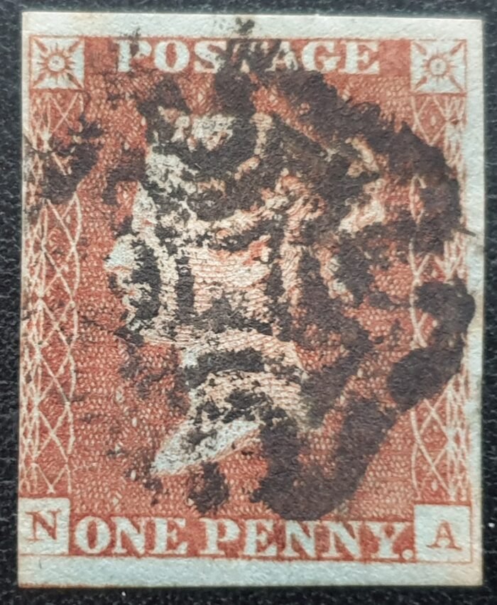 Great Britain Queen Victoria SG8 1d red Plate 23 N-A Black MX used