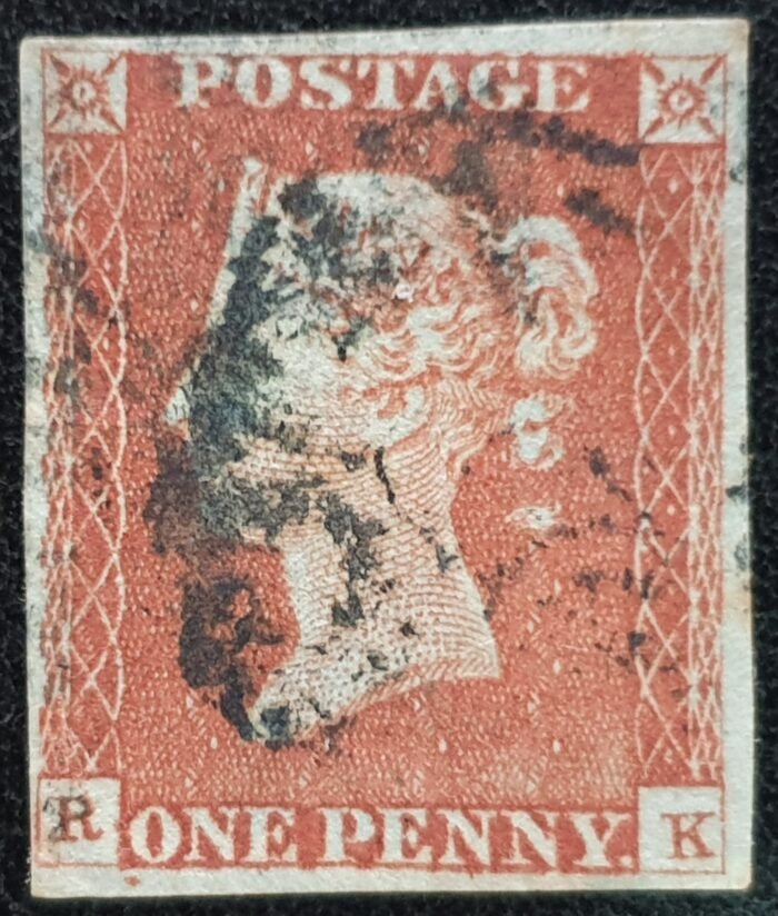 Great Britain Queen Victoria SG8 1d red Plate 38 RK Black MX used