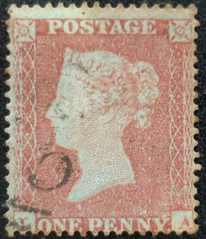 Great Britain Queen Victoria 1854 1d Red Small Crown SG17 Letters IA used stamp