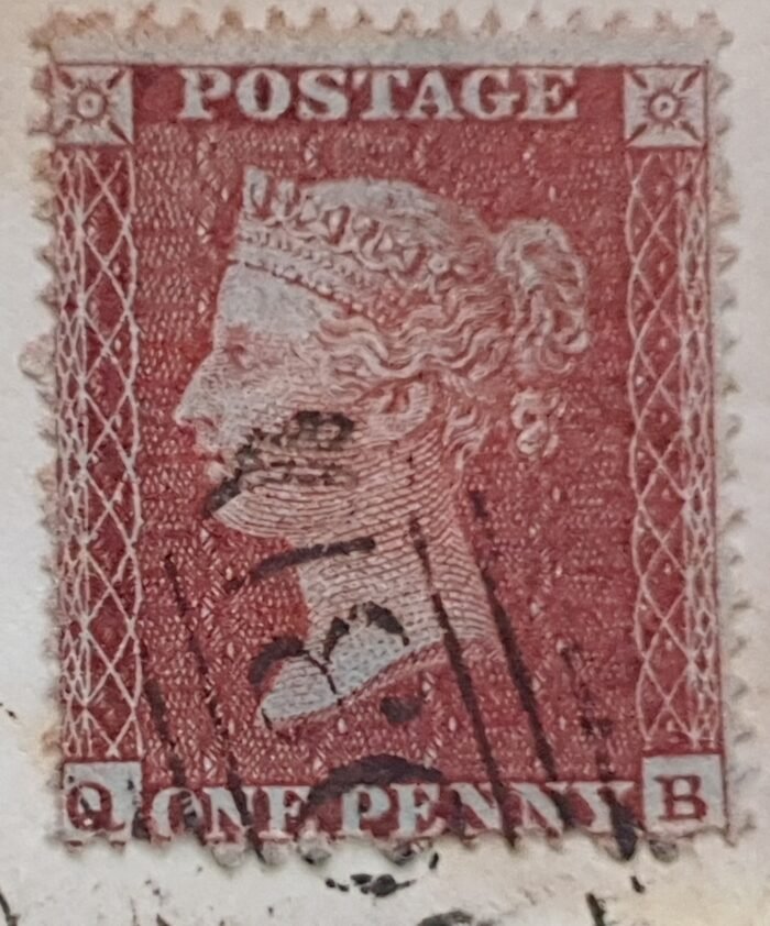 Great Britain Queen Victoria 1855 SG26 1d red-brown LC 16, Plate 8 Oxford Nov.30.1855 used on piece - Image 2