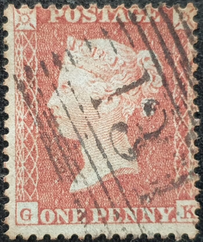 Great Britain Queen Victoria SG29 1d red-brown LC 14 Plate 8 GK used