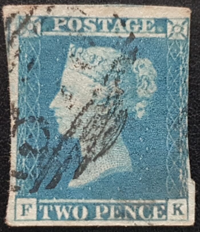 Great Britain Queen Victoria SG14 2d blue Letters FK used