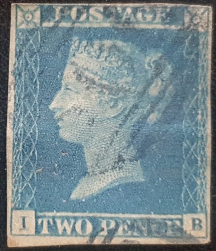 Great Britain Queen Victoria SG14 2d blue Letters IB used