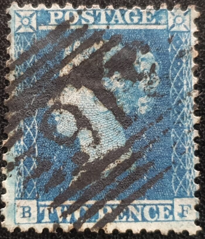 Great Britain Queen Victoria 1855 SG23 2d blue Plate 4 SC14 BF used