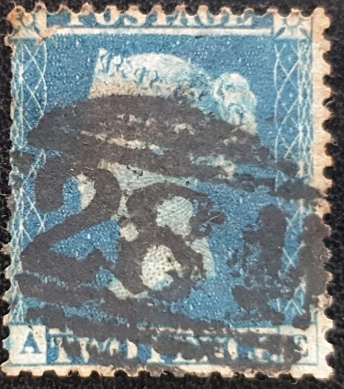 Great Britain Queen Victoria 1855 SG34 2d blue LC14 AE used