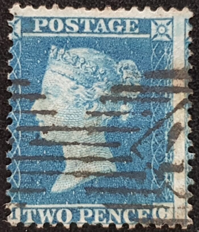 Great Britain Queen Victoria 1857 SG35 2d deep blue Plate 6 LC14 used