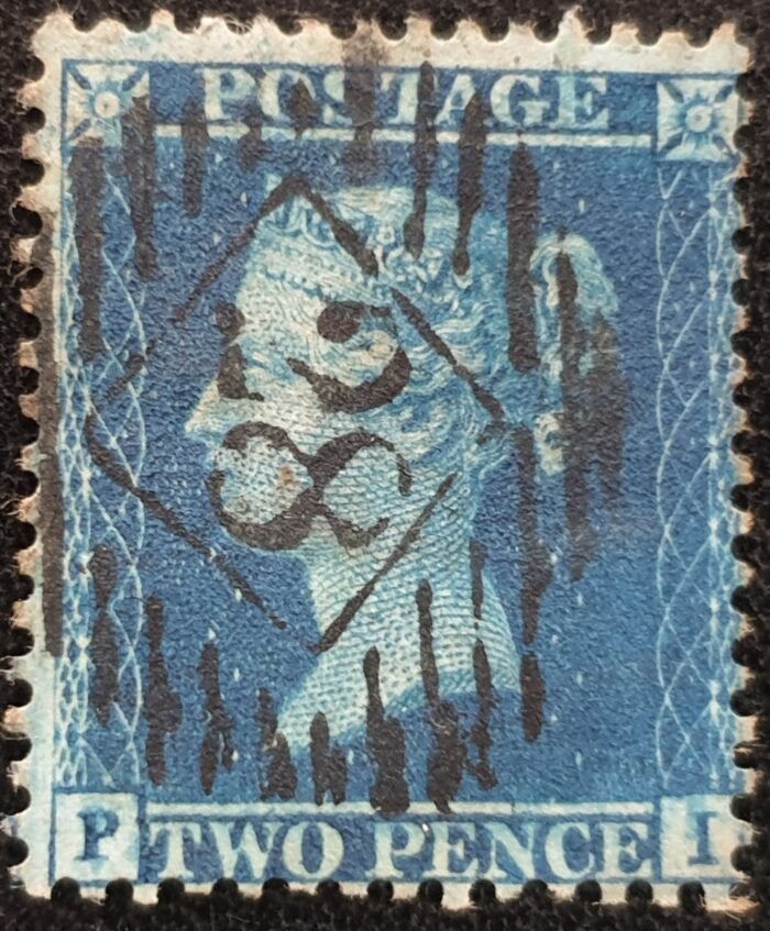 Great Britain Queen Victoria 1857 SG35 2d deep blue Plate 6 PI used