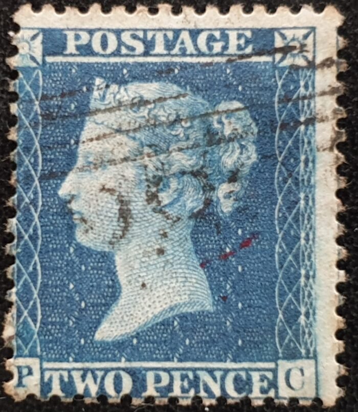 Great Britain Queen Victoria 1857 SG35 2d deep blue Plate 6 PC used