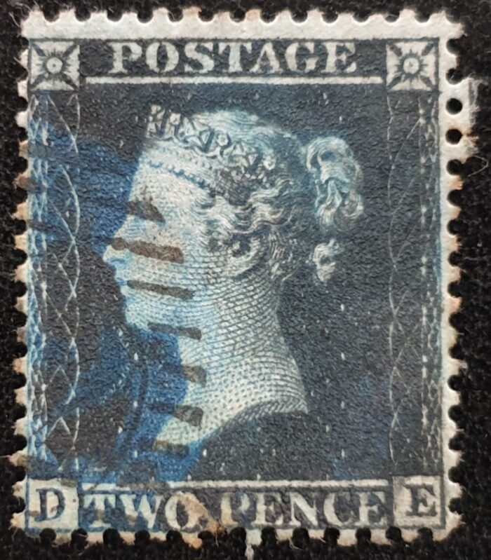 Great Britain Queen Victoria 1857 SG35 2d deep blue Plate 6 DE used