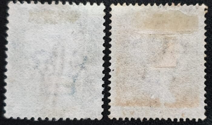 Great Britain Queen Victoria 1857/8 SG35/36a Plate 6 2d deep blue KG Perf.14 & 16 used stamps - Image 2