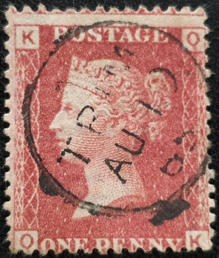 Great Britain Queen Victoria 1864 SG43 1d rose red Plate 72 QK used