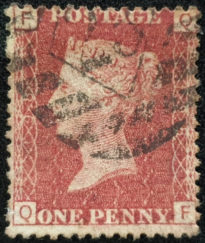 Great Britain Queen Victoria 1864 SG43 1d red Plate 198 QF used