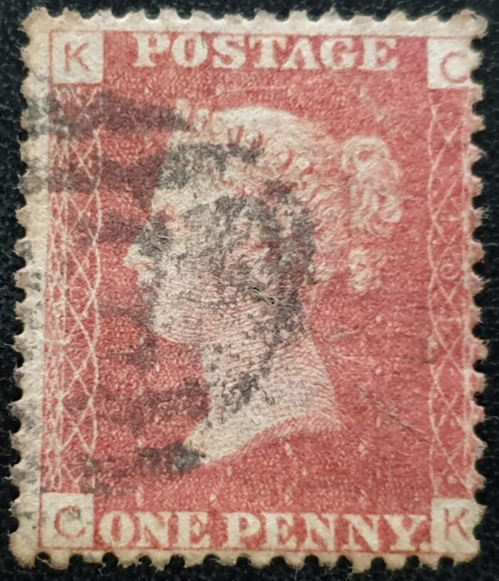 Great Britain Queen Victoria 1864 SG43 1d red Plate 105 CK used