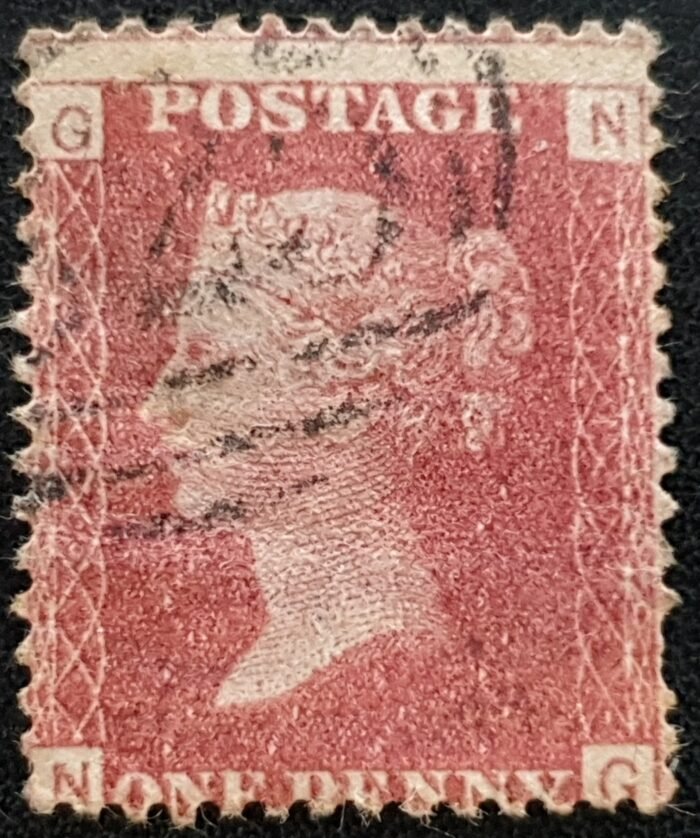 Great Britain Queen Victoria 1864 SG43 1d rose red Plate 110 NG used