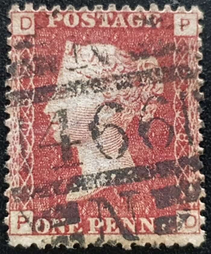 Great Britain Queen Victoria 1864 SG43 1d red Plate 208 PD used