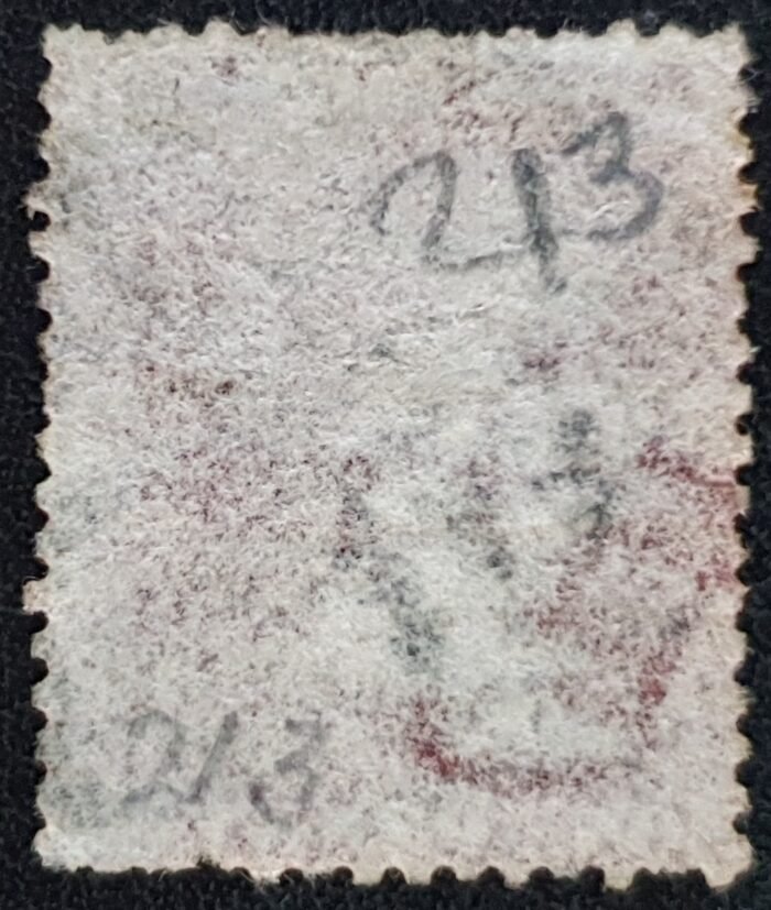 Great Britain Queen Victoria 1864 SG43 1d red Plate 213 EF used - Image 2