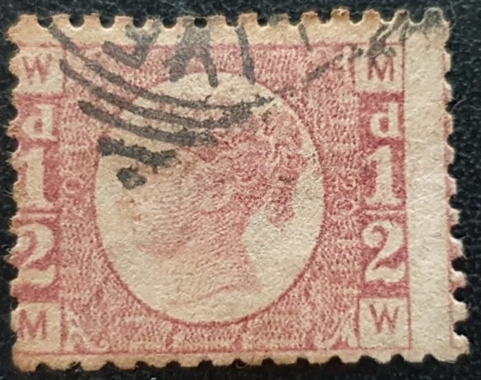 Great Britain Queen Victoria SG48 ½d rose-red Plate 20 USED. Cat £85. MW