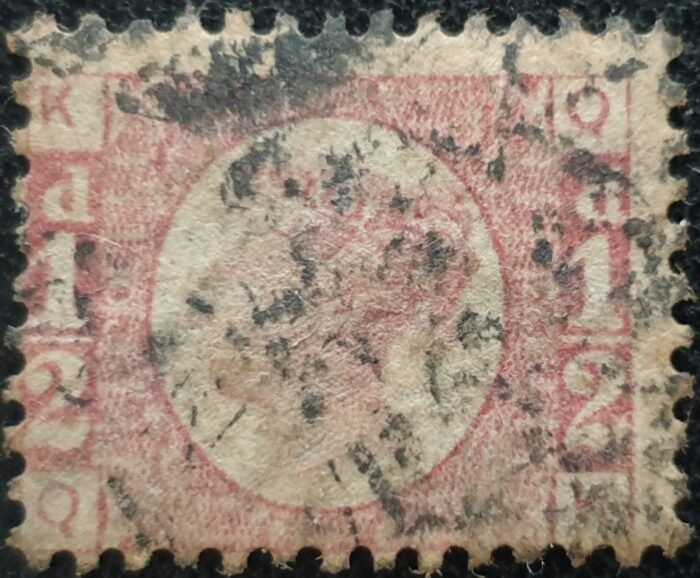 Great Britain Queen Victoria SG48 ½d rose-red Plate 20 USED. Cat £85. QK