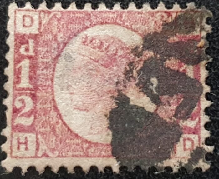 Great Britain Queen Victoria SG48/9 1/2d rose red Plate 4 HD used