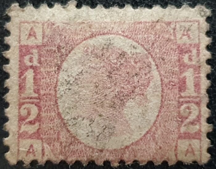 Great Britain Queen Victoria SG48/9 1/2d rose red Plate 4 AA used